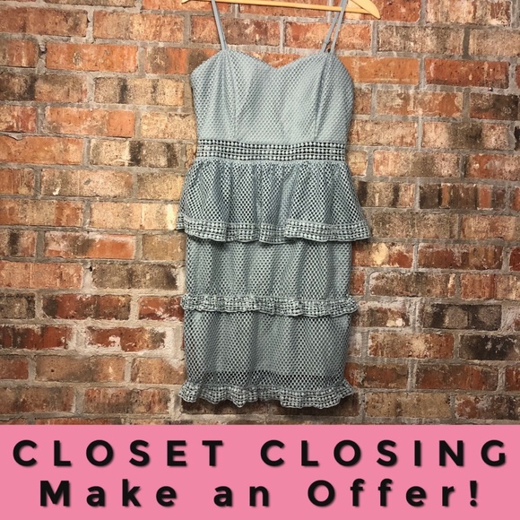 Mystic Dresses & Skirts - Mystic pale blue crochet ruffle dress size Small